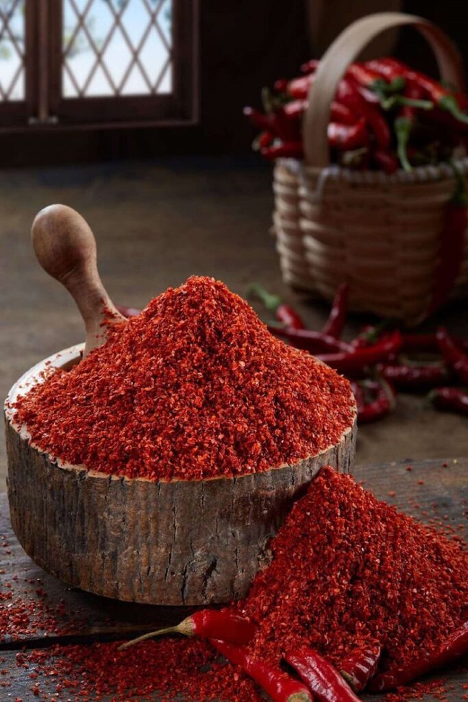 This image has an empty alt attribute; its file name is 100-TURKISH-ORGANIC-Dried-Aleppo-Pepper-Chilli-Flakes-Crushed-Chili-Peppers-Freshly-Ground-Crushed-Red-PepperTraditionalBest-Spices-683x1024.jpeg